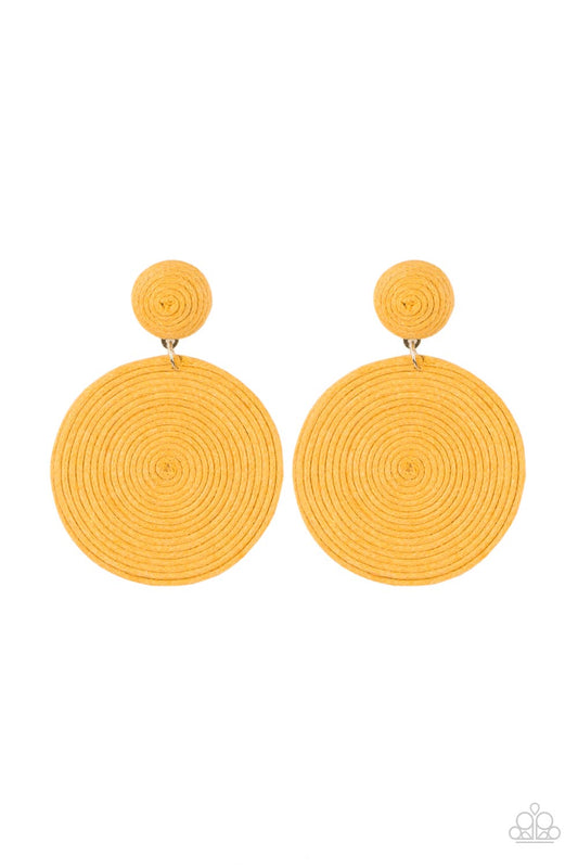 Paparazzi Accessories: Circulate The Room - Yellow Post Earring