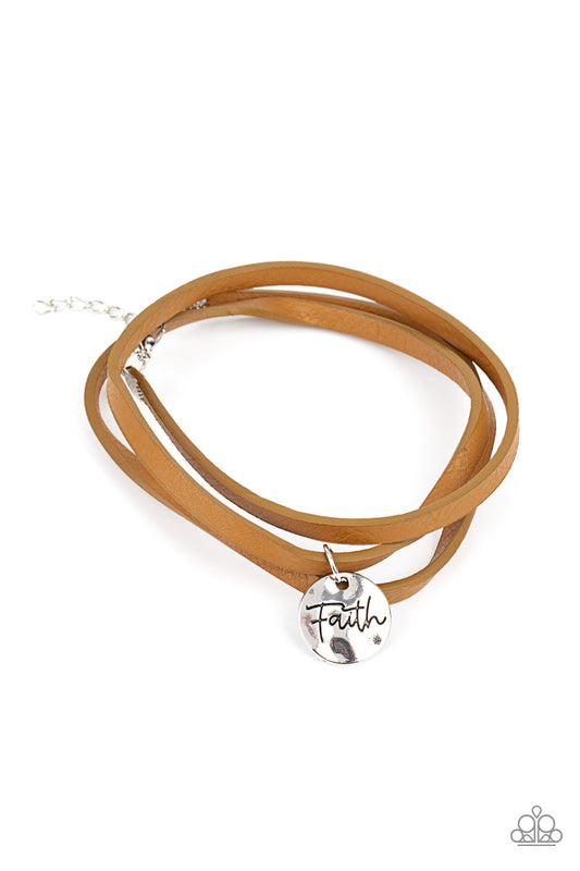 Paparazzi Accessories: Wonderfully Worded - Brown Bracelet