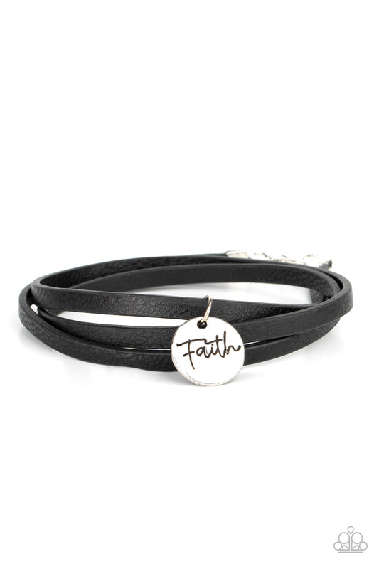 Paparazzi Accessories: Wonderfully Worded - Black Bracelet