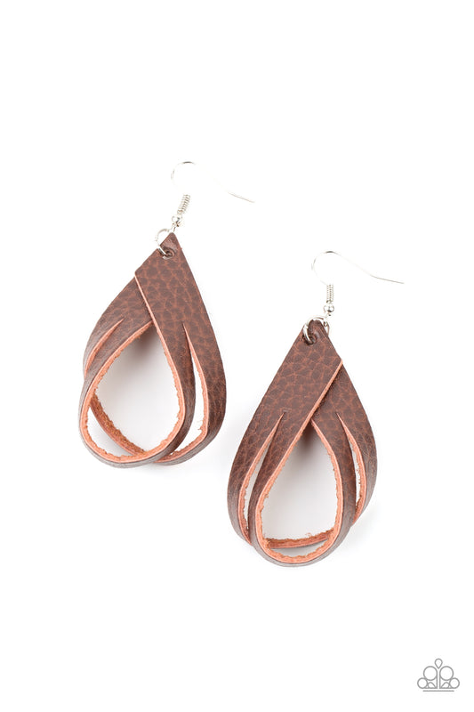 Paparazzi Accessories: Thats A STRAP - Brown Earring