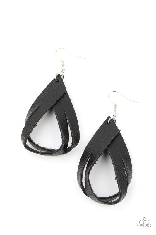 Paparazzi Accessories: Thats A STRAP - Black Earring