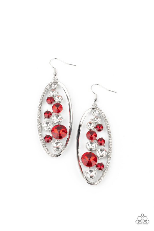 Paparazzi Accessories: Rock Candy Bubbly - Red Earring