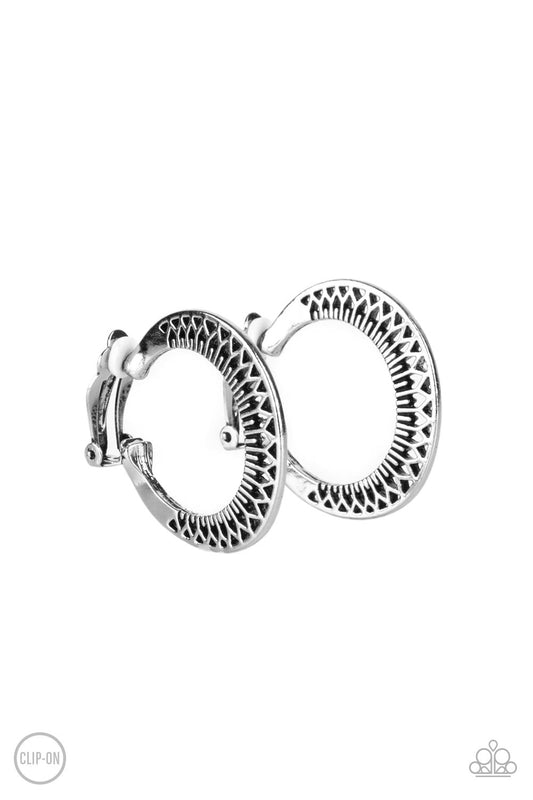 Paparazzi Accessories: Moon Child Charisma - Silver Clip On Earring