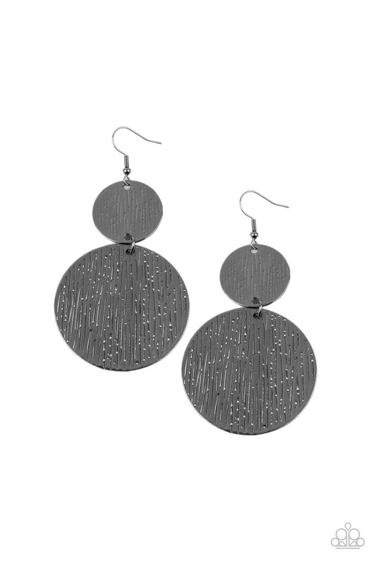 Paparazzi Accessories: Status CYMBAL - Black Earring