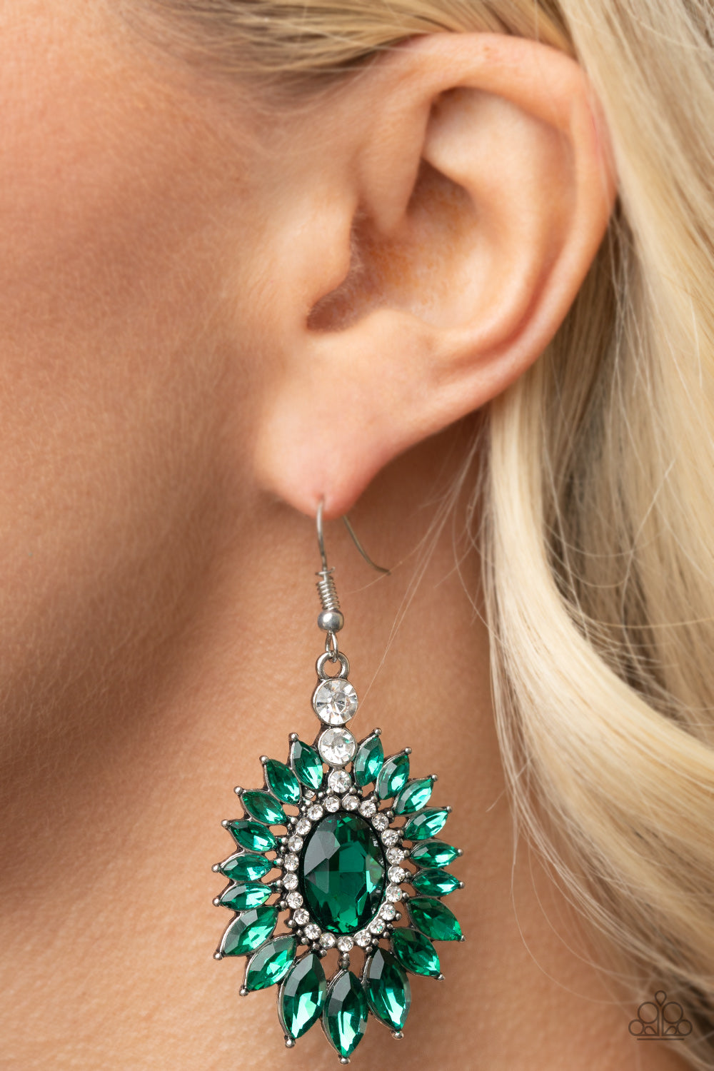 Paparazzi Accessories: Big Time Twinkle - Green Earring