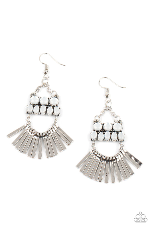 Paparazzi Accessories: A FLARE For Fierceness - White Earring