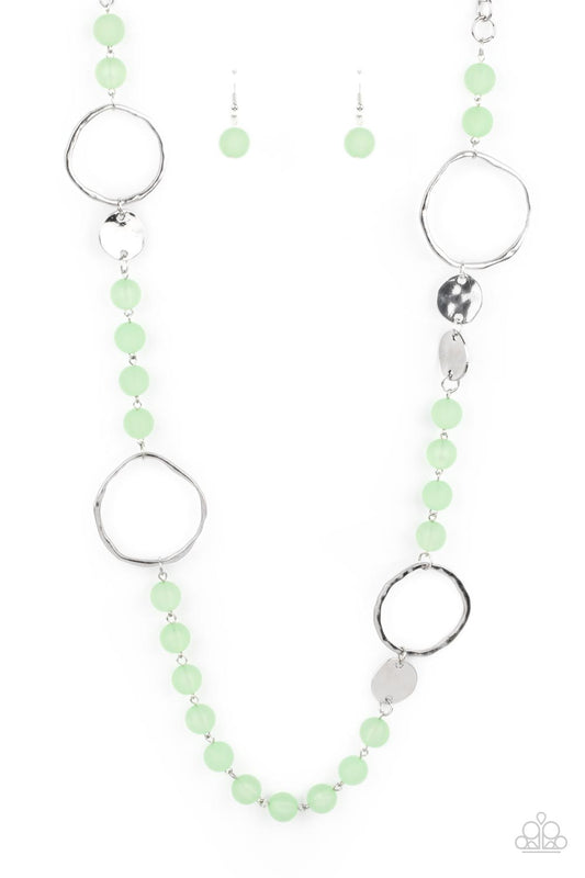 Paparazzi Accessories: Sea Glass Wanderer - Green Necklace