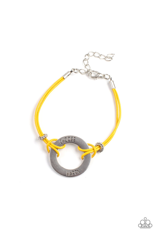 Paparazzi Accessories: Choose Happy - Yellow Bracelet