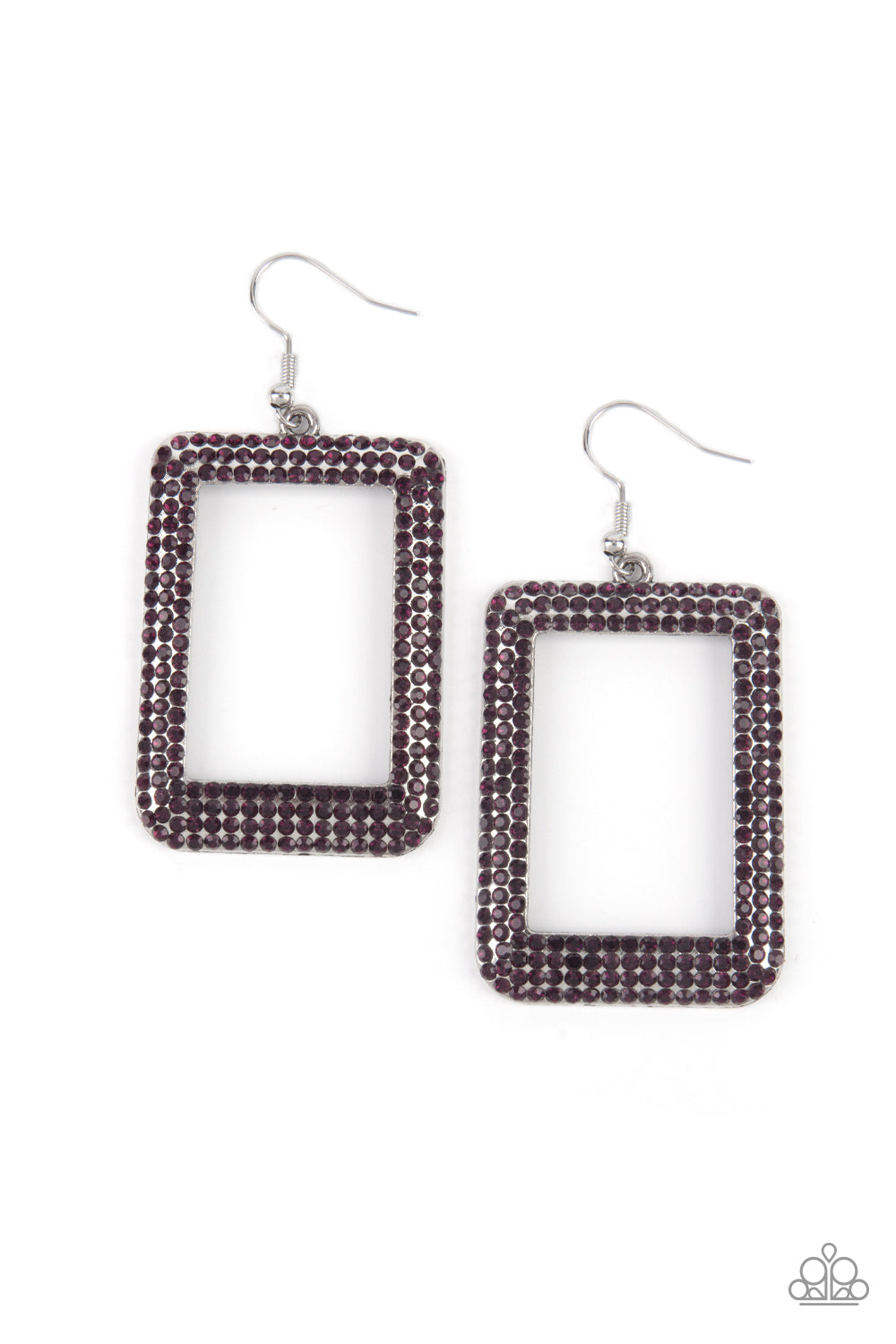 Paparazzi Accessories: World FRAME-ous - Purple Earring