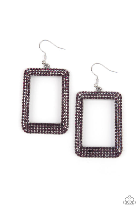 Paparazzi Accessories: World FRAME-ous - Purple Earring