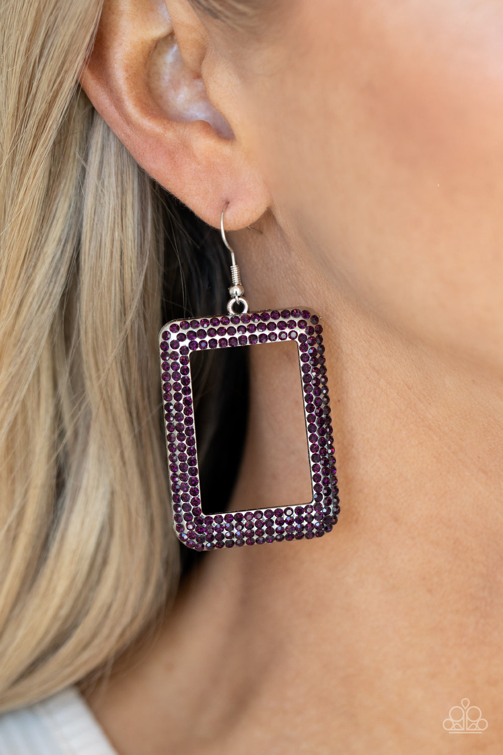 Paparazzi Accessories: World FRAME-ous - Purple Earring