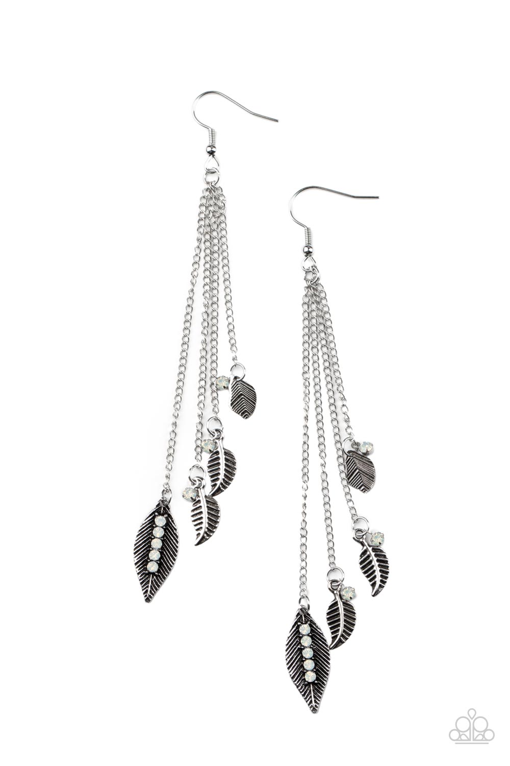 Paparazzi Accessories: Chiming Leaflets - White Earring