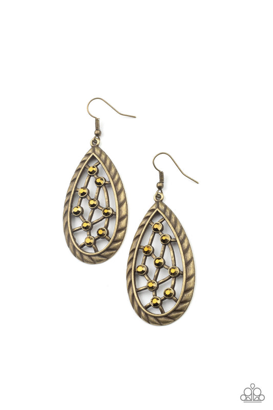 Paparazzi Accessories: Industrial Incandescence - Brass Earring