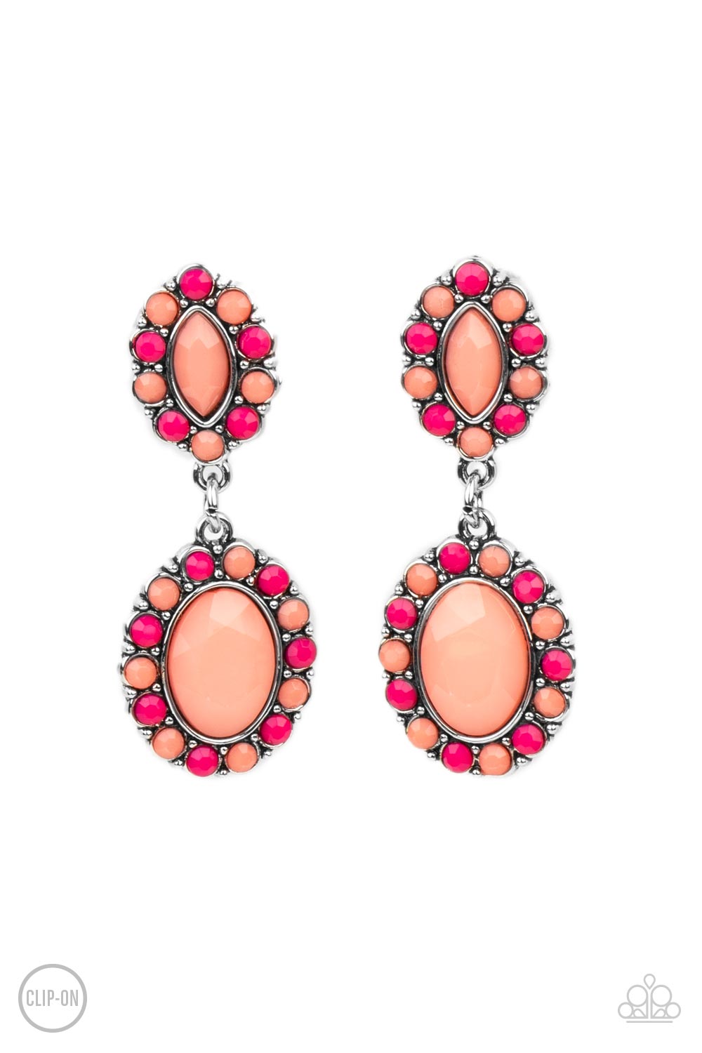 Paparazzi Accessories: Positively Pampered - Orange Clip On Earring