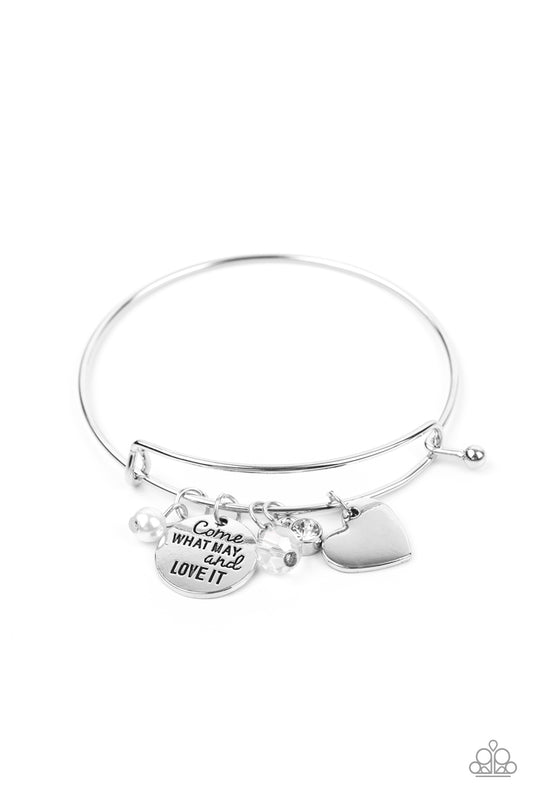 Paparazzi Accessories: Come What May and Love It - White Bracelet