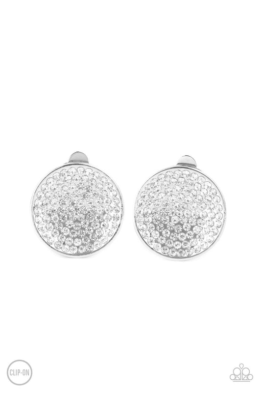 Paparazzi Accessories: Drama on Demand - White Clip On Earring