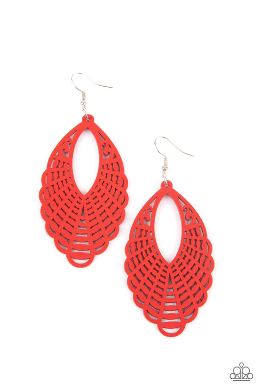 Paparazzi Accessories: Tahiti Tankini - Red Earring