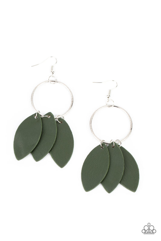 Paparazzi Accessories: Leafy Laguna - Green Earrings