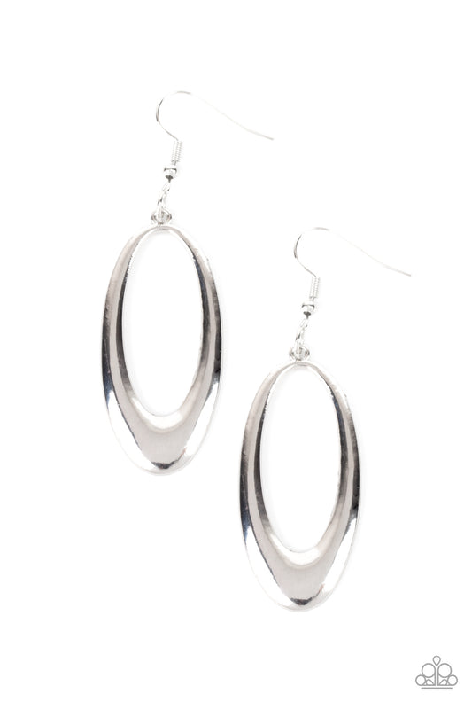 Paparazzi Accessories: OVAL The Hill - Silver Earring
