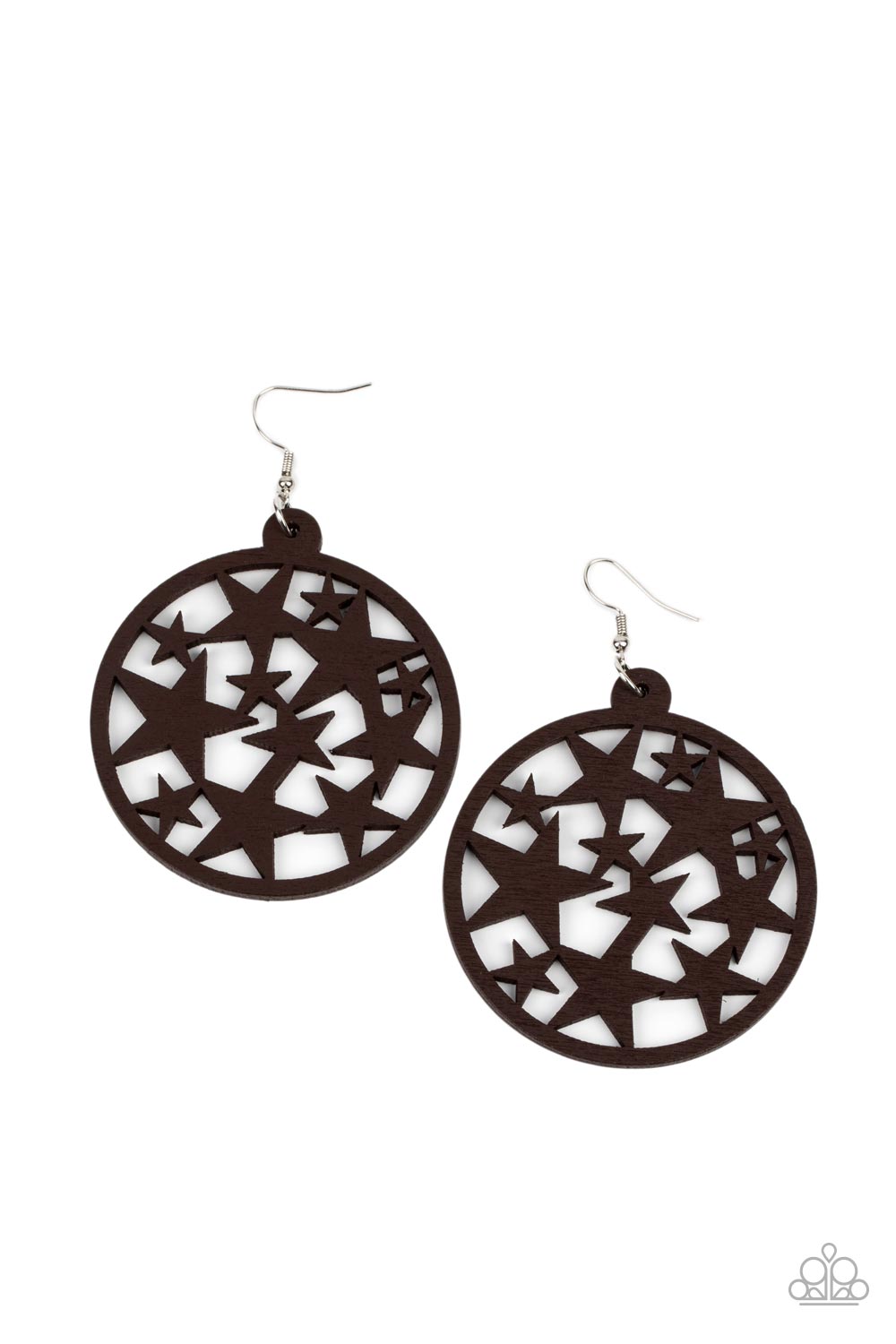 Paparazzi Accessories: Cosmic Paradise - Brown Wood Earring