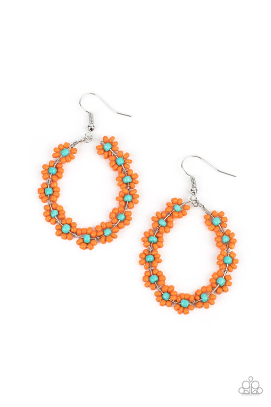 Paparazzi Accessories: Festively Flower Child - Orange Earring