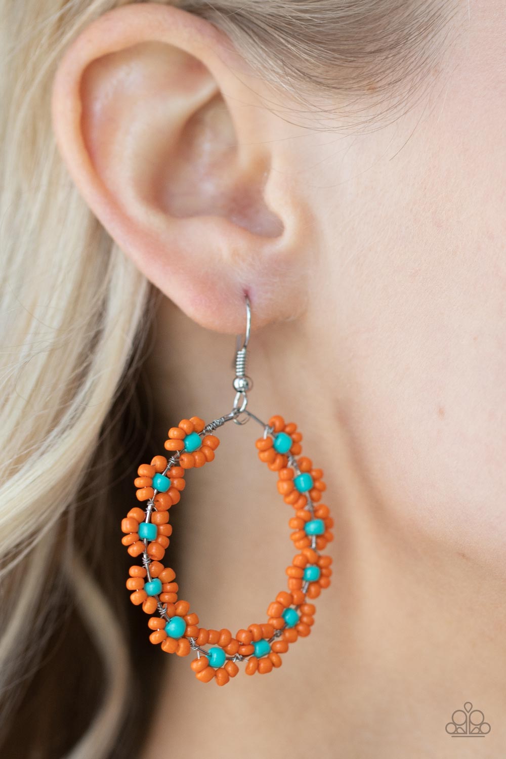 Paparazzi Accessories: Festively Flower Child - Orange Earring