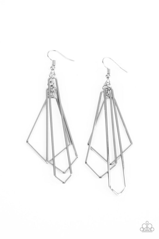 Paparazzi Accessories; Shape Shifting Shimmer - Silver Earring