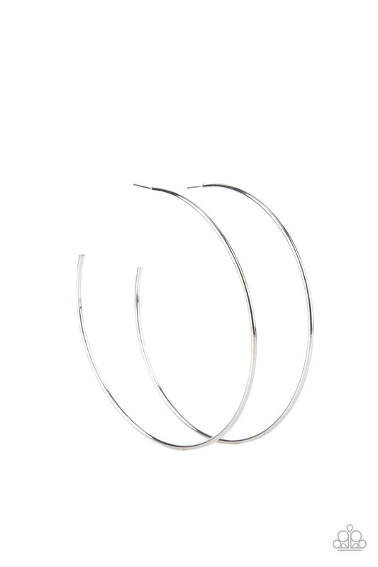 Paparazzi Accessories: Colossal Couture - Silver Hoop Earring