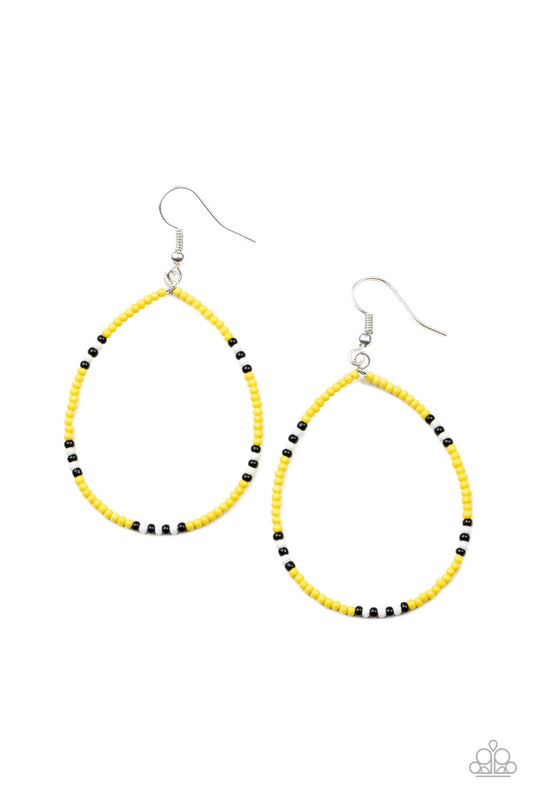 Paparazzi Accessories: Keep Up The Good BEADWORK - Yellow Earring