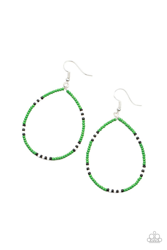 Paparazzi Accessories: Keep Up The Good BEADWORK- Green Earring