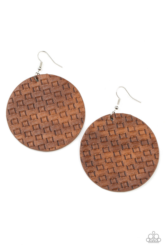 Paparazzi Accessories: WEAVE Me Out Of It - Brown Earring