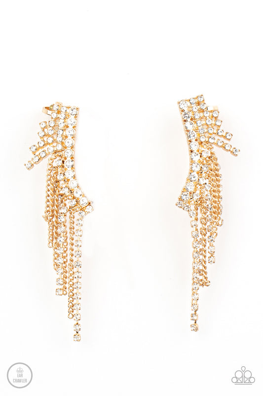 Paparazzi Accessories: Thunderstruck Sparkle - Gold Earring