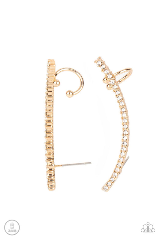 Paparazzi Accessories: Sleekly Shimmering - Gold Earring
