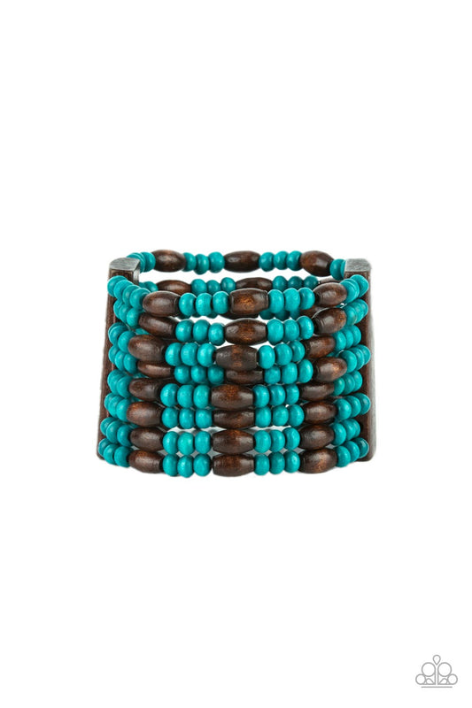 Paparazzi Accessories: Tropical Nirvana - Blue Wood Bracelet