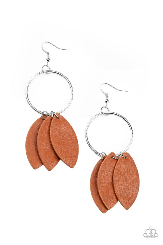 Paparazzi Accessories: Leafy Laguna - Brown Earring