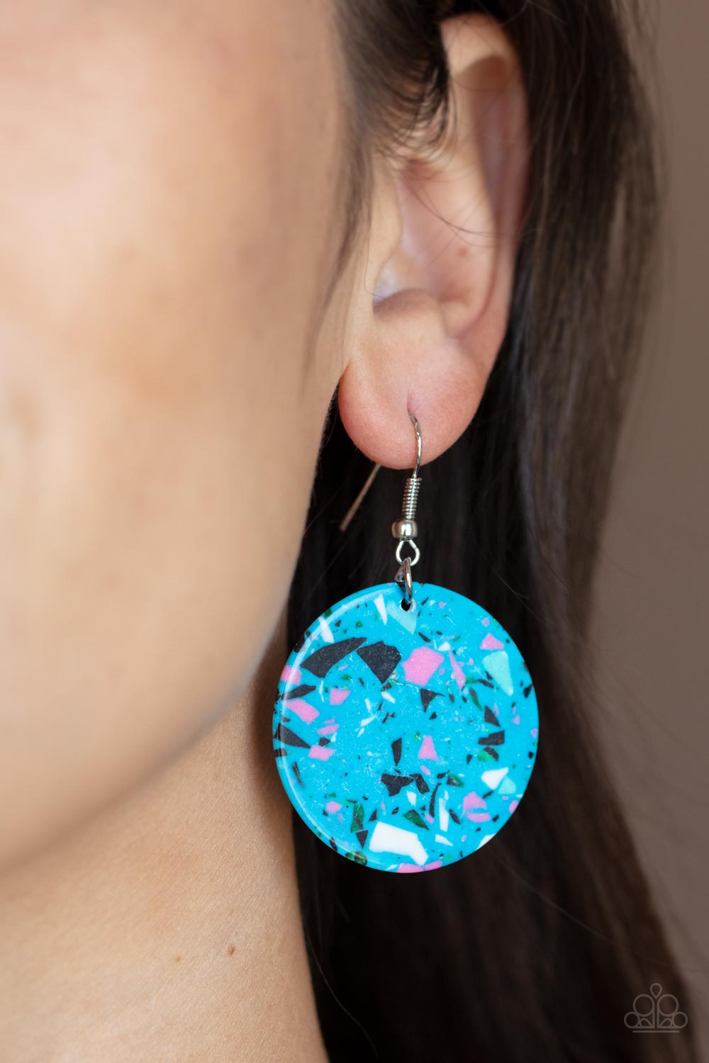 Paparazzi Accessories: Tenaciously Terrazzo - Blue Earring