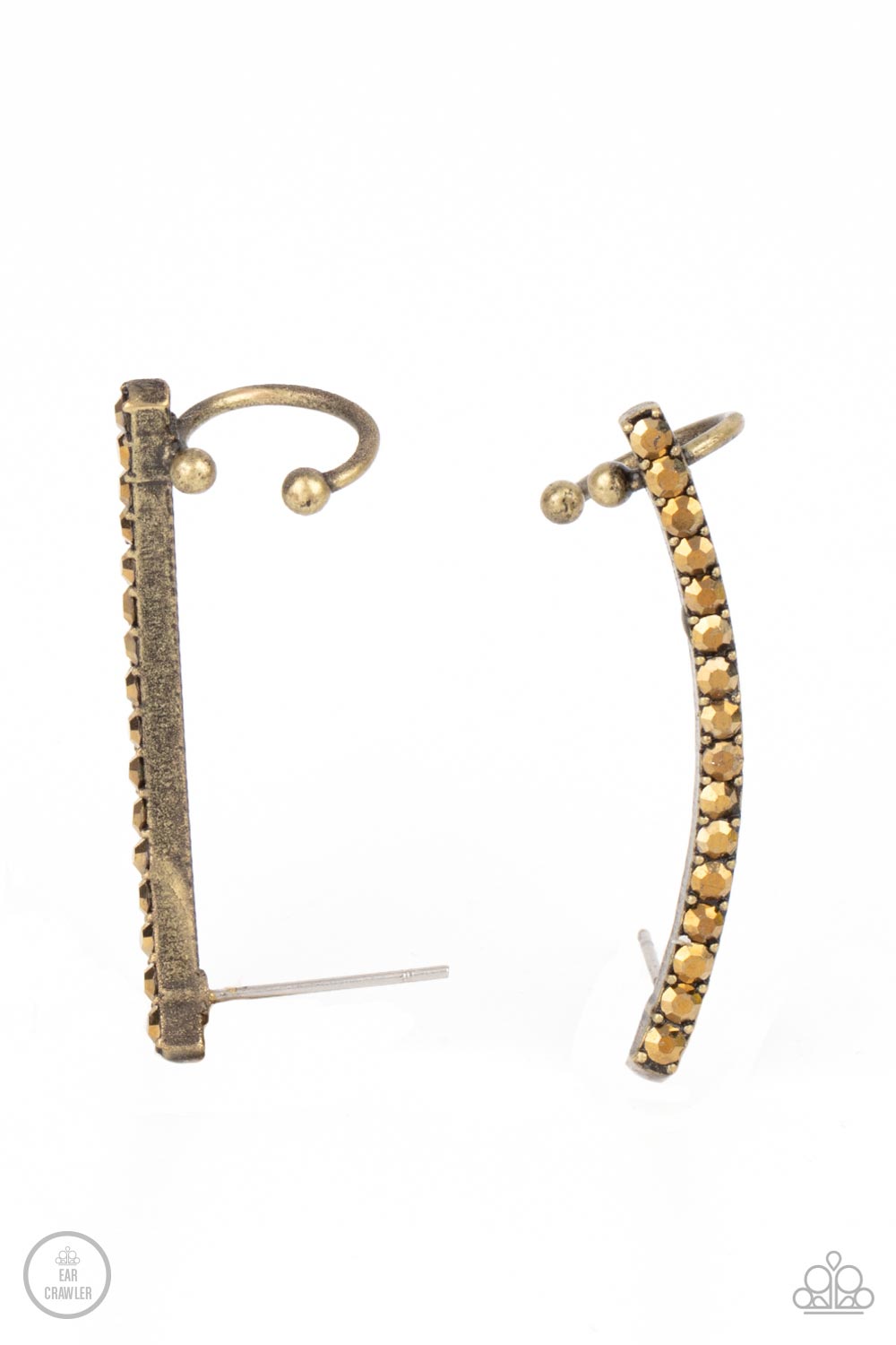 Paparazzi Accessories: Give Me The SWOOP - Brass Post Earring Crawler