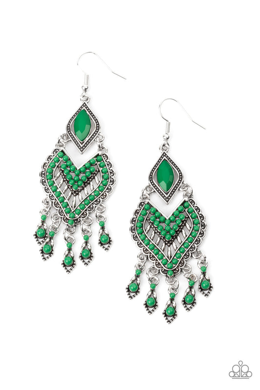 Paparazzi Accessories: Dearly Debonair - Green Earring