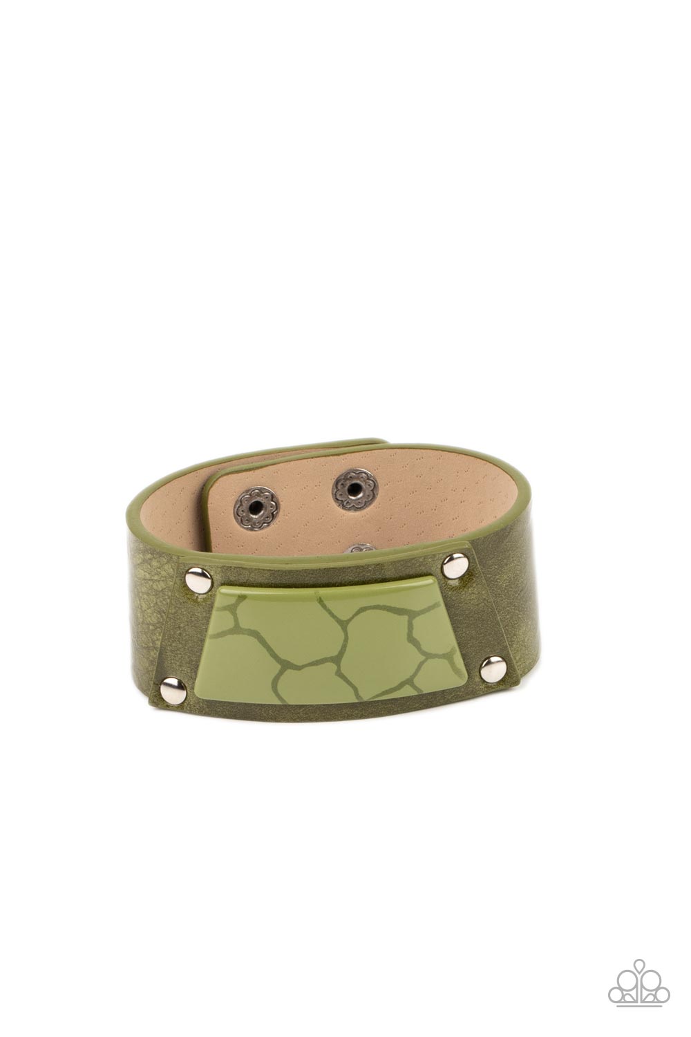 Paparazzi Accessories: Geo Glamper - Green Bracelet