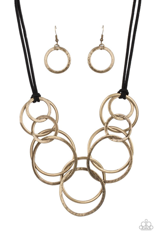 Paparazzi Accessories: Spiraling Out of COUTURE - Brass Necklace