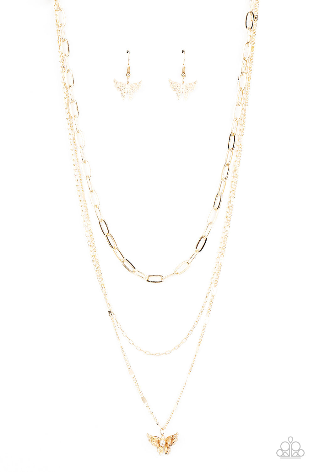 Paparazzi Accessories: Bountiful Butterflies - Gold Necklace