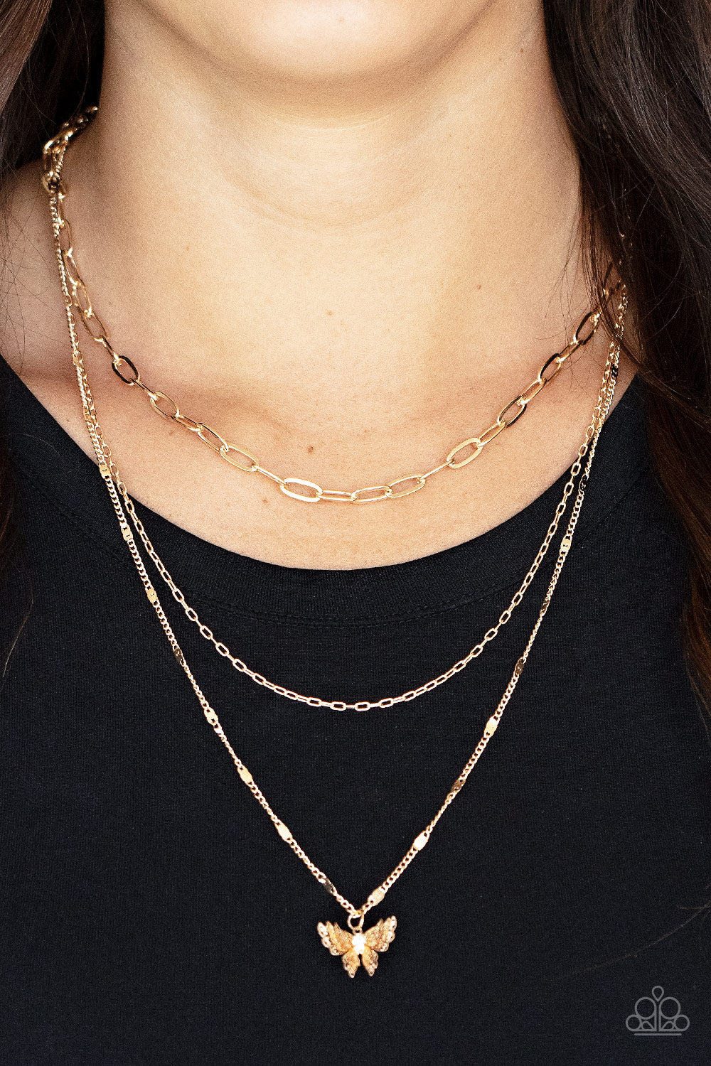 Paparazzi Accessories: Bountiful Butterflies - Gold Necklace