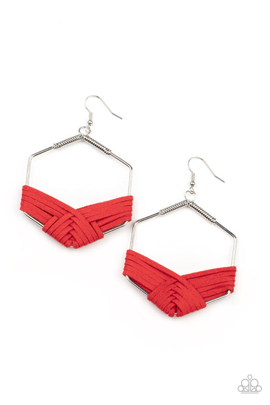 Paparazzi Accessories: Suede Solstice - Red Earring
