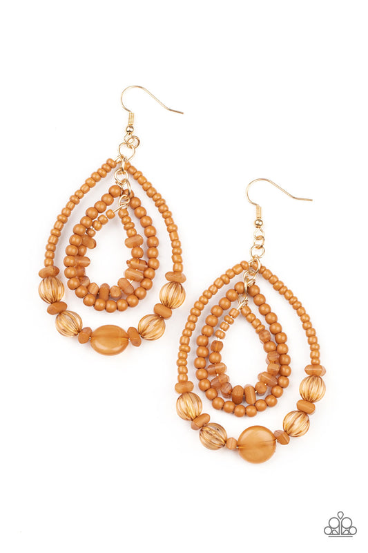 Paparazzi Accessories: Prana Party - Brown Earring