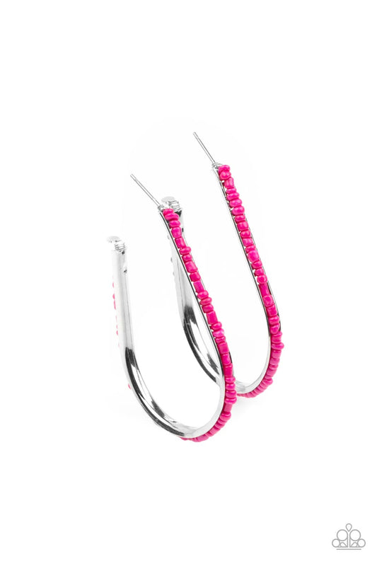 Paparazzi Accessories: Beaded Bauble - Pink Earring