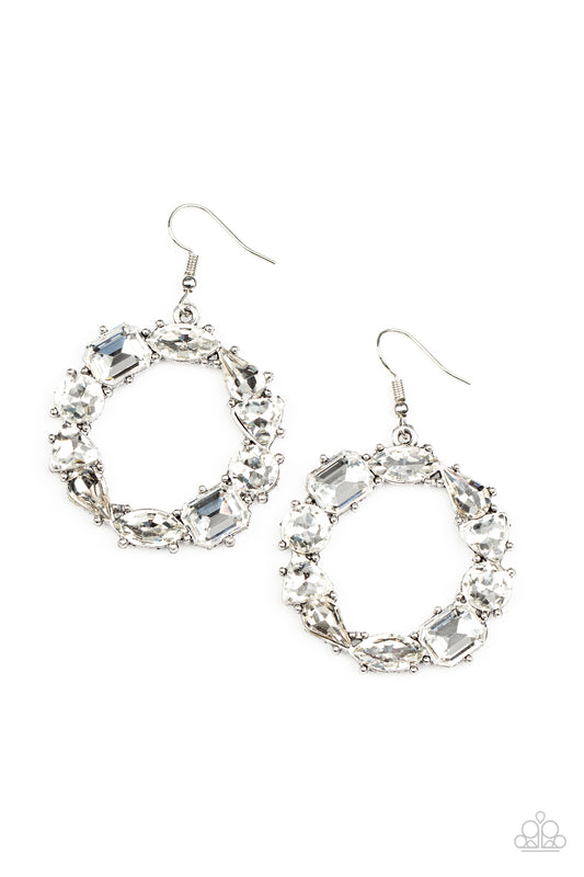 Paparazzi Accessories: GLOWING in Circles - White Earring