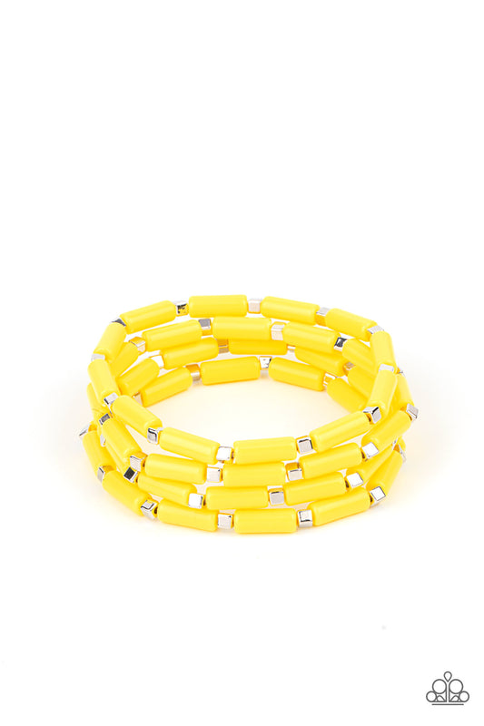 Paparazzi Accessories: Radiantly Retro - Yellow Bracelet