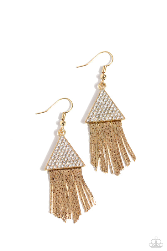 Paparazzi Accessories: Pyramid SHEEN - Gold Earring