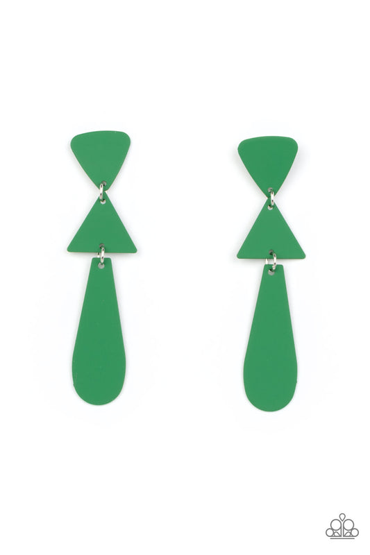 Paparazzi Accessories: Retro Redux - Green Earring