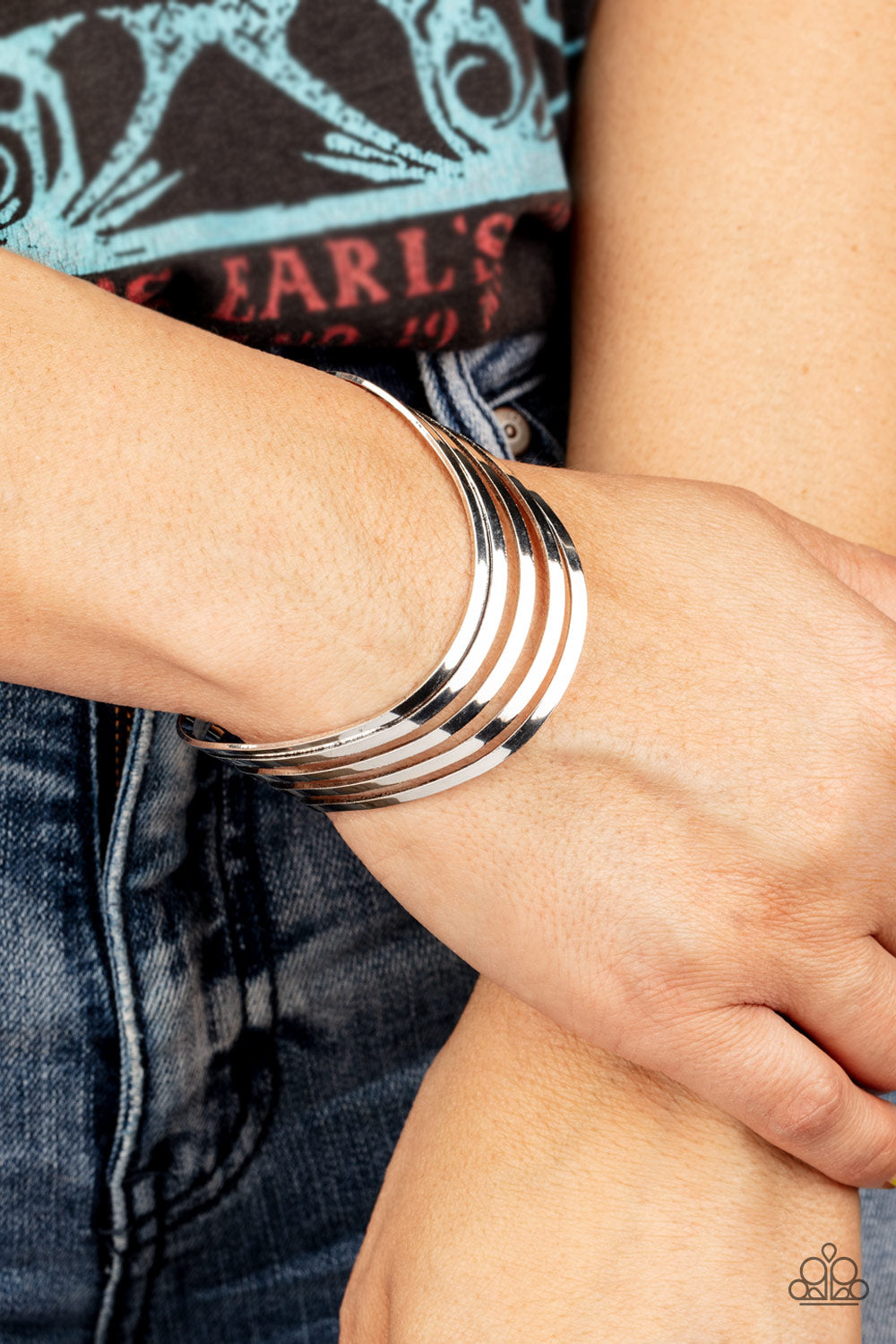 Paparazzi Accessories:Tantalizingly Tiered - Silver Bracelet